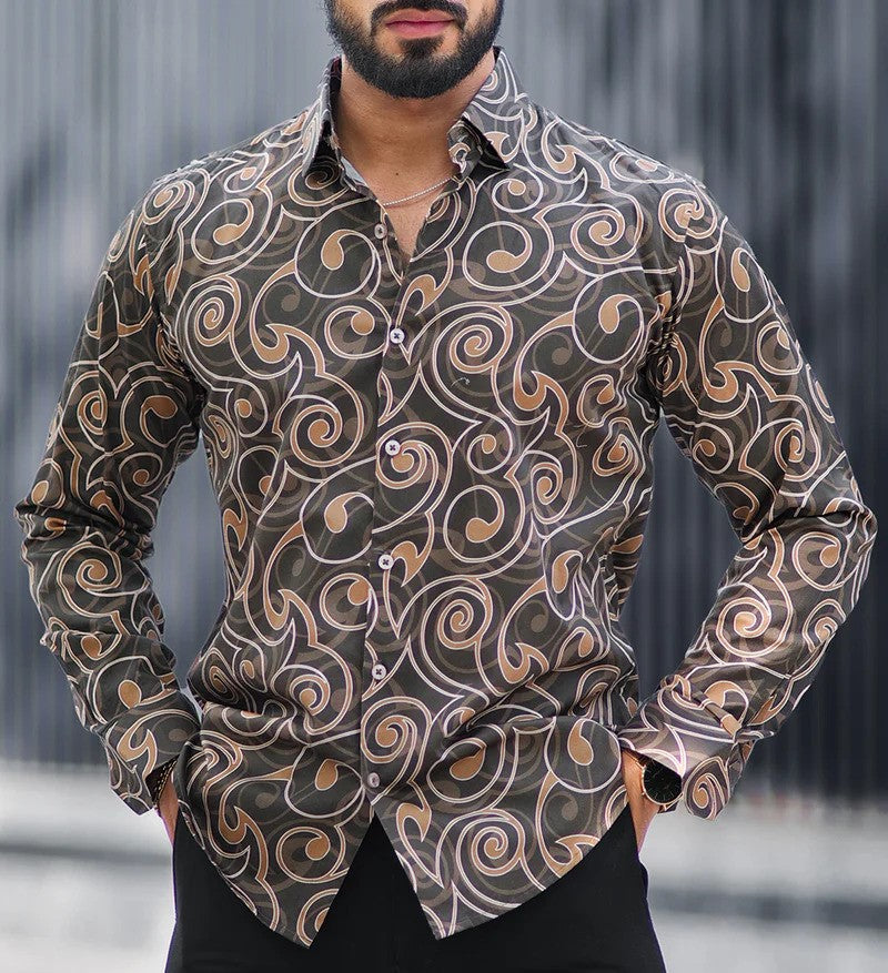 Giza Cotton Full Sleeve Printed Shirt.