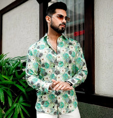 Giza Cotton Full Sleeve Printed Shirt.