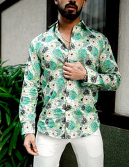 Giza Cotton Full Sleeve Printed Shirt.