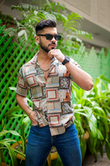 Men's Boho-Chic Printed Short Sleeve Shirt