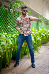 Men's Boho-Chic Printed Short Sleeve Shirt