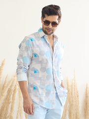 Giza Cotton Full Sleeve Printed Shirt.