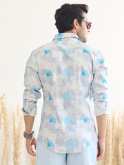 Giza Cotton Full Sleeve Printed Shirt.